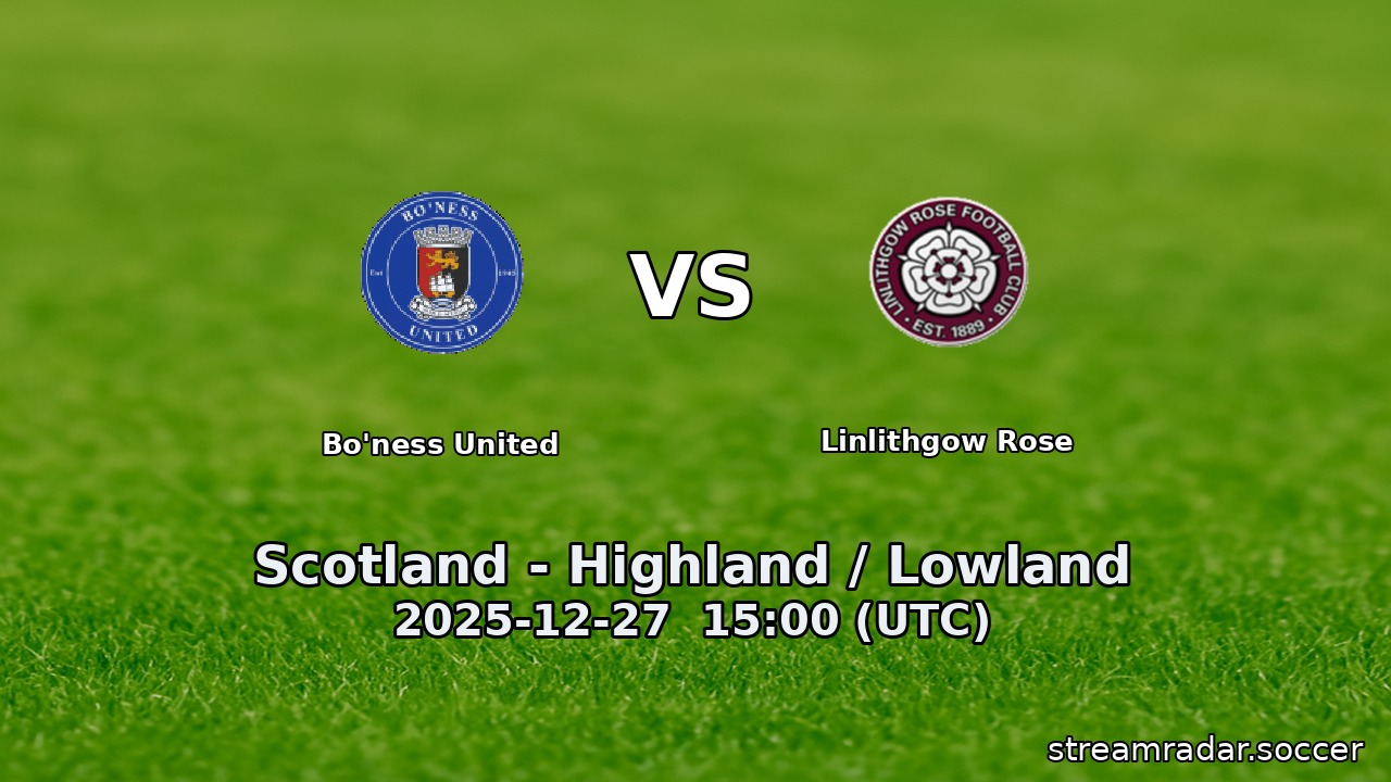 Bo'ness United vs Linlithgow Rose
