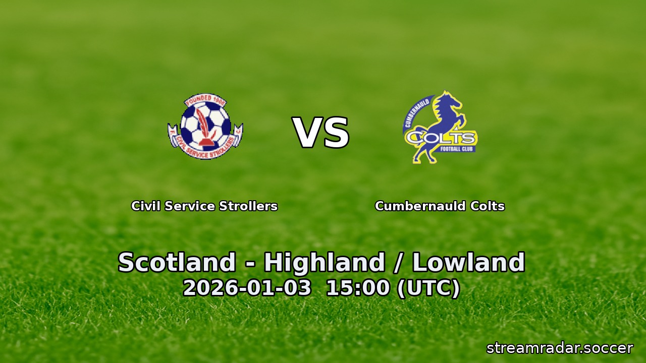 Civil Service Strollers vs Cumbernauld Colts