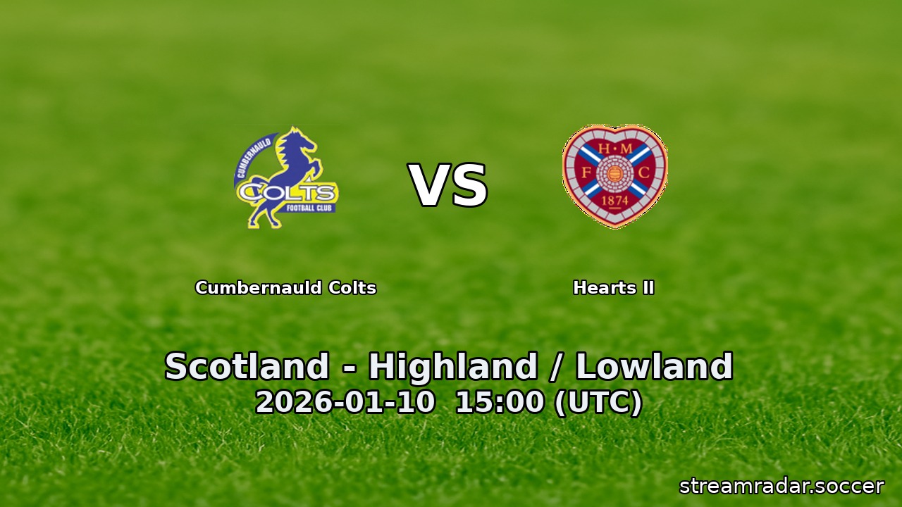 Cumbernauld Colts vs Hearts II