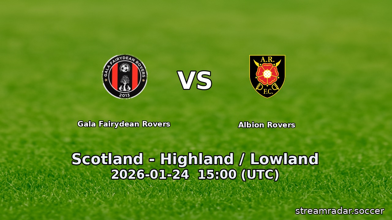 Gala Fairydean Rovers vs Albion Rovers