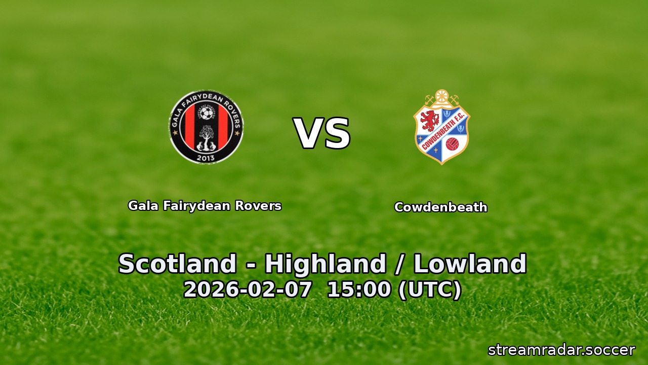 Gala Fairydean Rovers vs Cowdenbeath