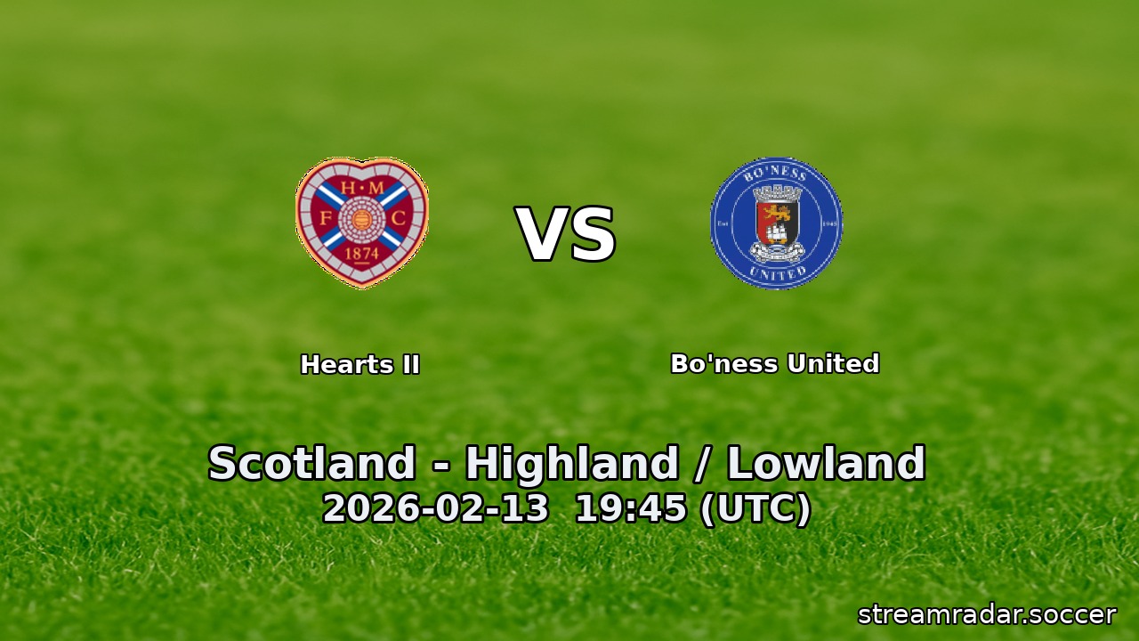 Hearts II vs Bo'ness United