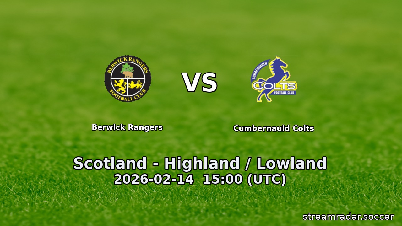 Berwick Rangers vs Cumbernauld Colts