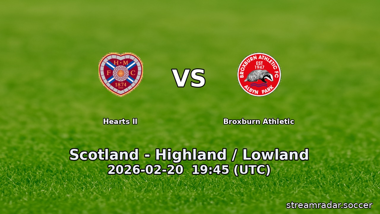 Hearts II vs Broxburn Athletic