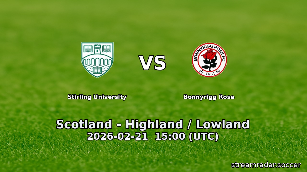 Stirling University vs Bonnyrigg Rose