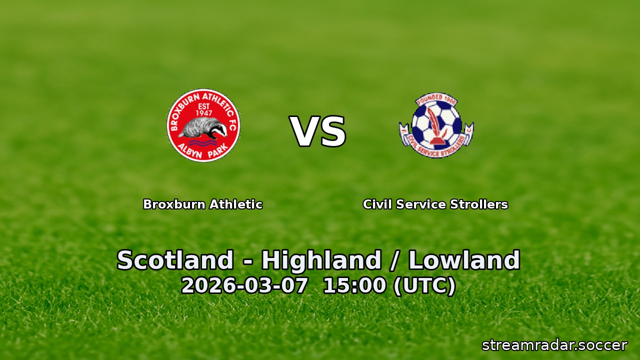 Broxburn Athletic vs Civil Service Strollers