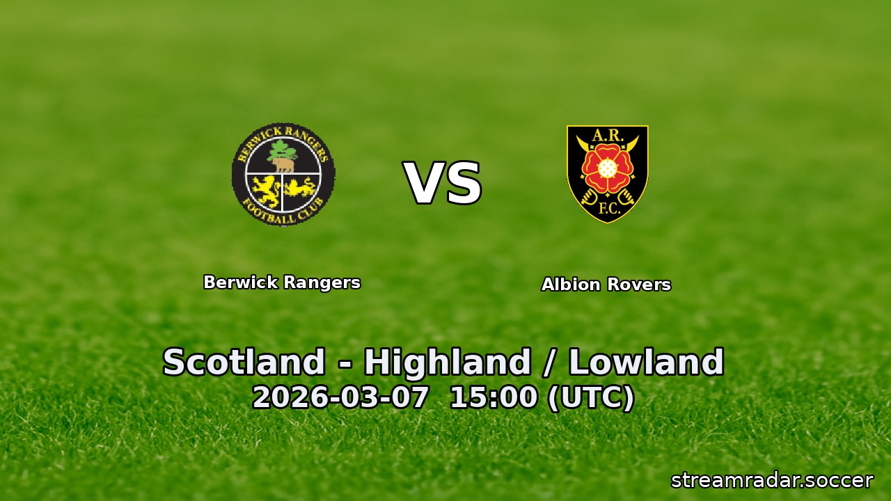 Berwick Rangers vs Albion Rovers