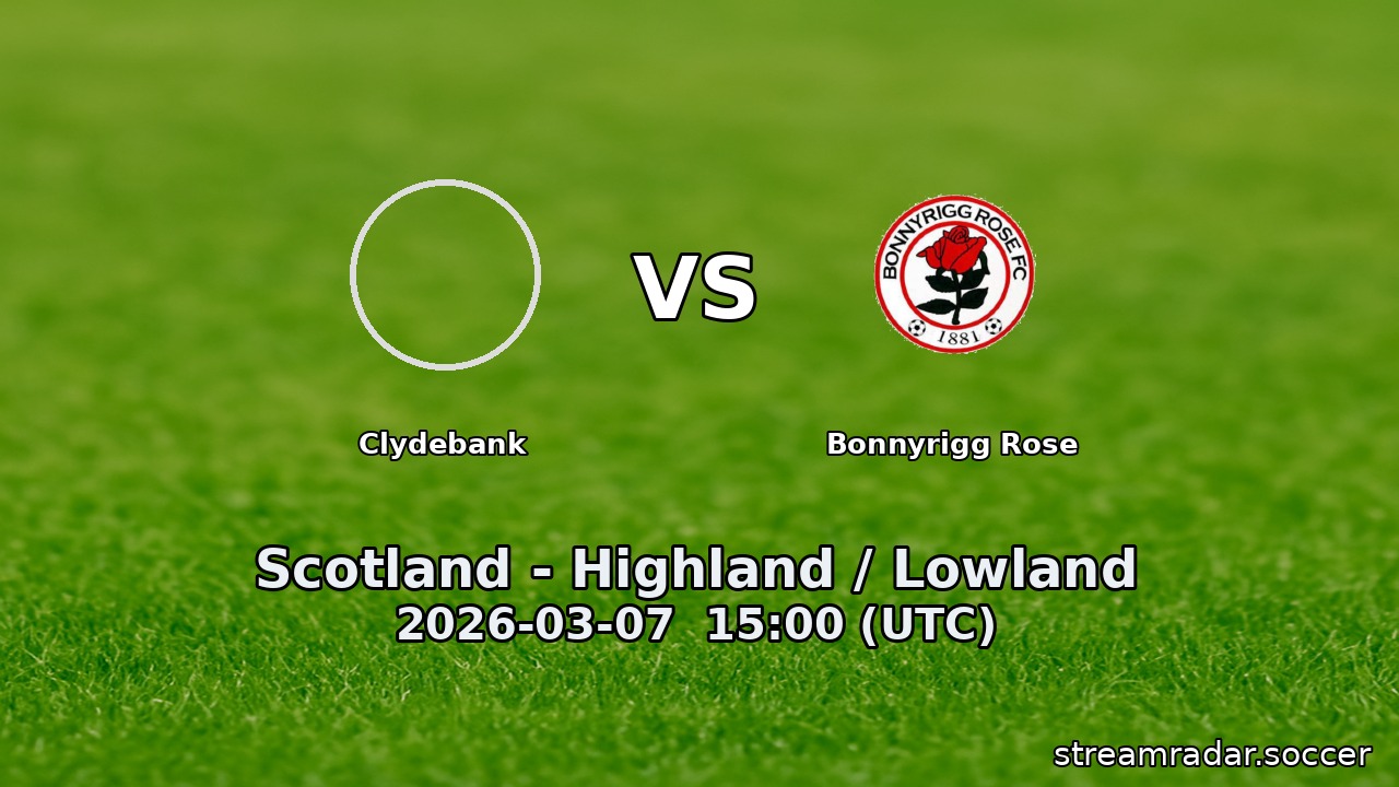 Clydebank vs Bonnyrigg Rose