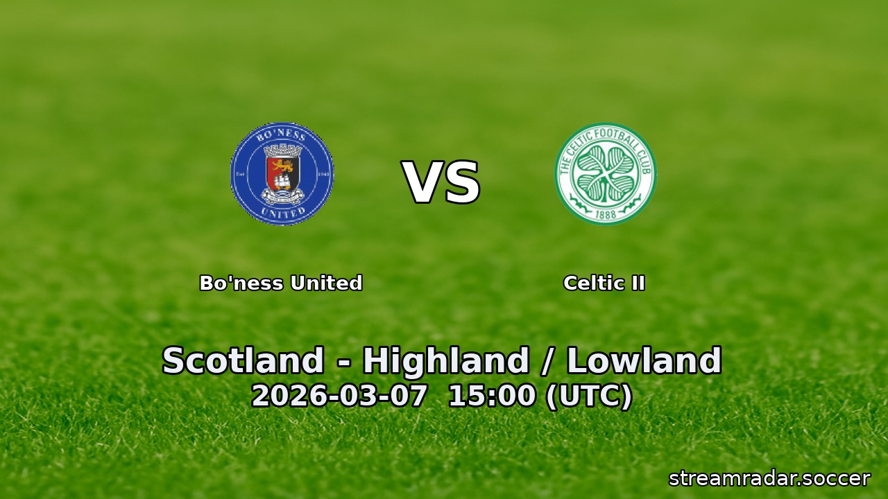 Bo'ness United vs Celtic II