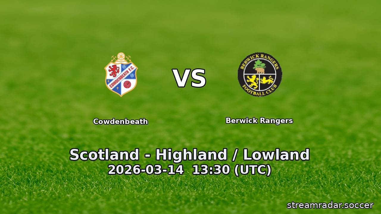 Cowdenbeath vs Berwick Rangers