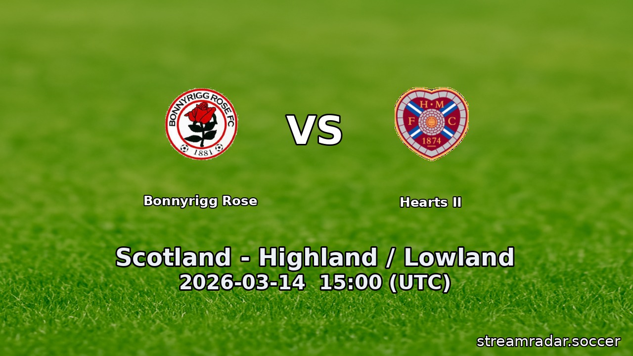 Bonnyrigg Rose vs Hearts II