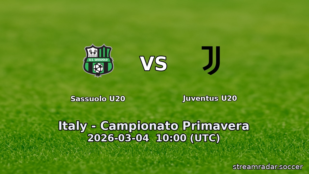 Sassuolo U20 vs Juventus U20