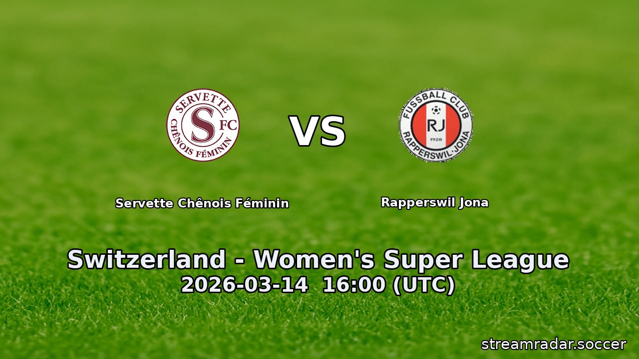 Servette Chênois Féminin vs Rapperswil Jona