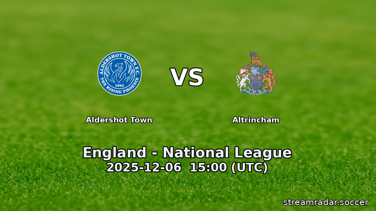 Aldershot Town vs Altrincham