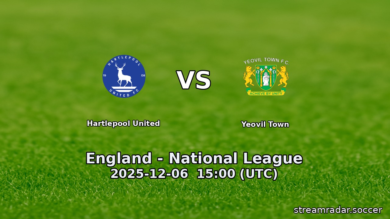 Hartlepool United vs Yeovil Town