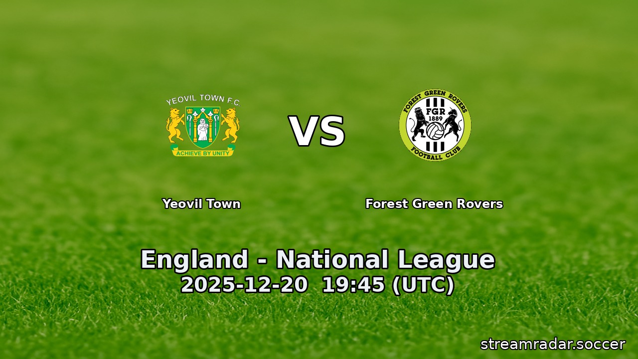 Yeovil Town vs Forest Green Rovers
