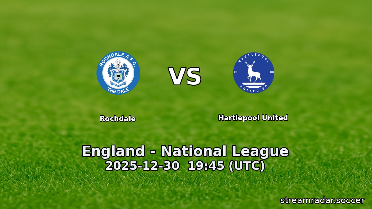 Rochdale vs Hartlepool United