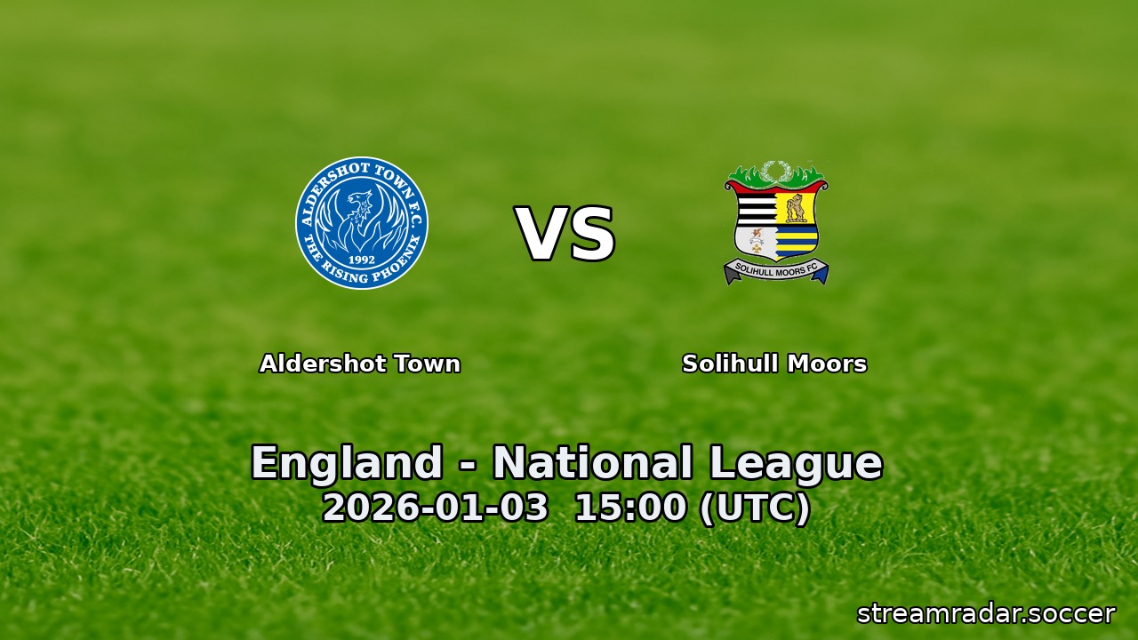 Aldershot Town vs Solihull Moors