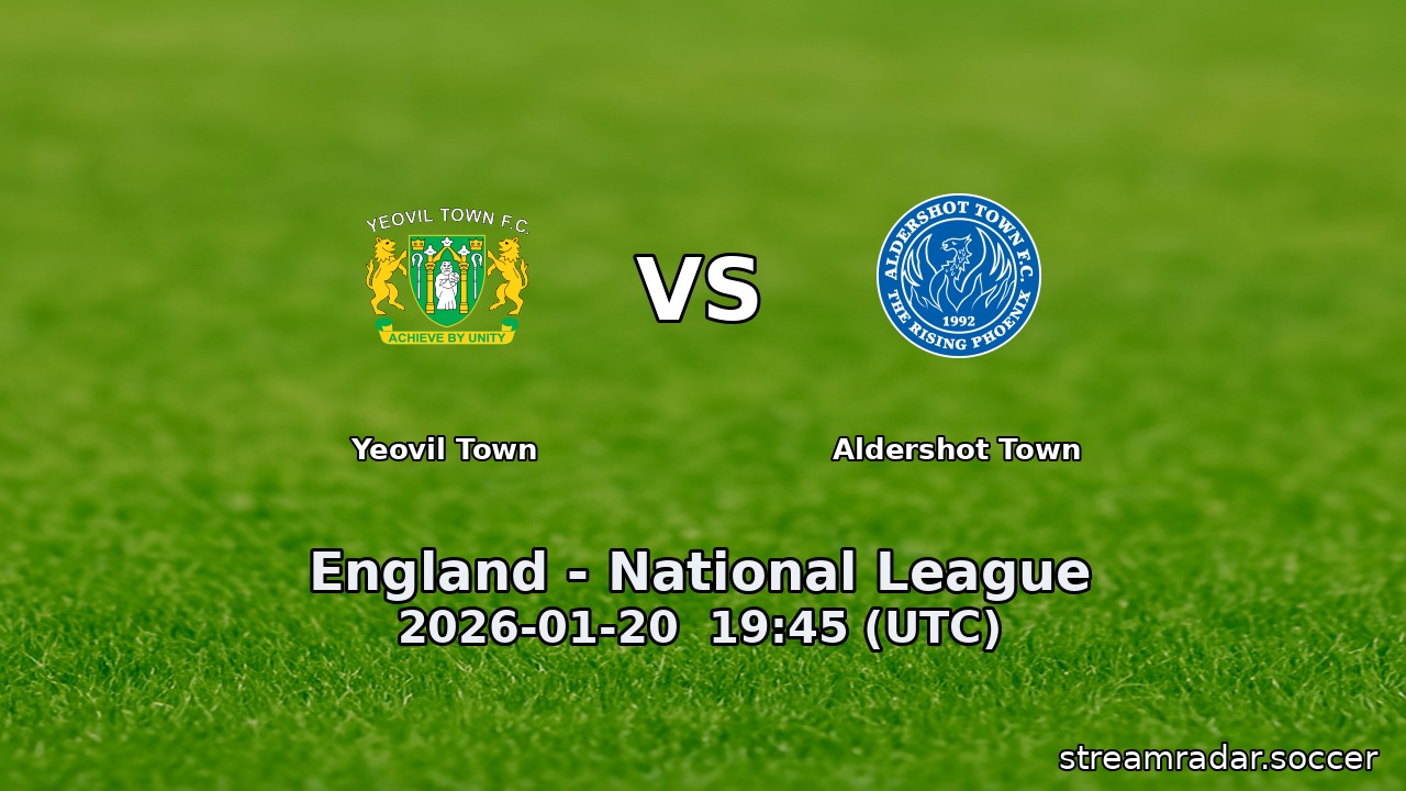 Yeovil Town vs Aldershot Town