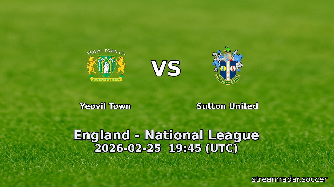 Yeovil Town vs Sutton United