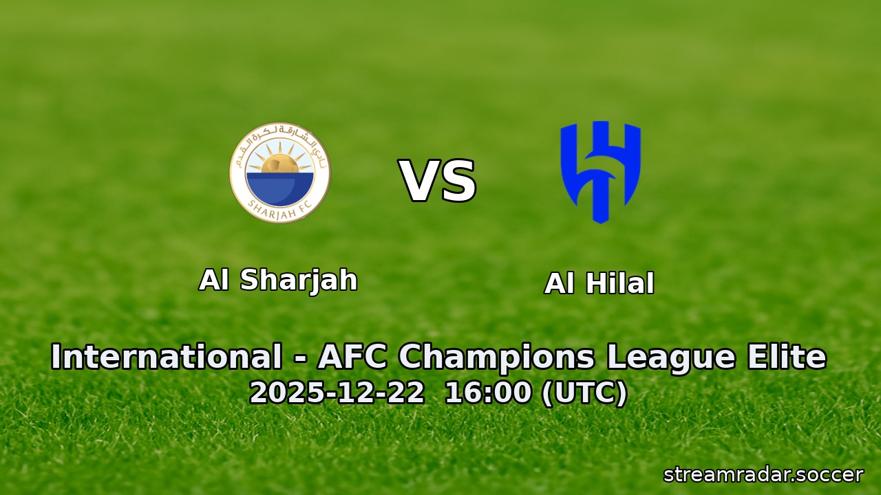 Al Sharjah vs Al Hilal
