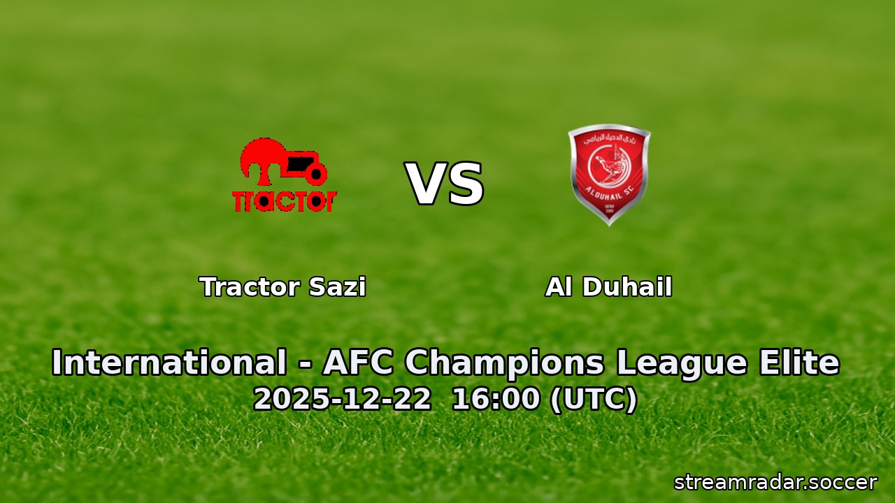 Tractor Sazi vs Al Duhail
