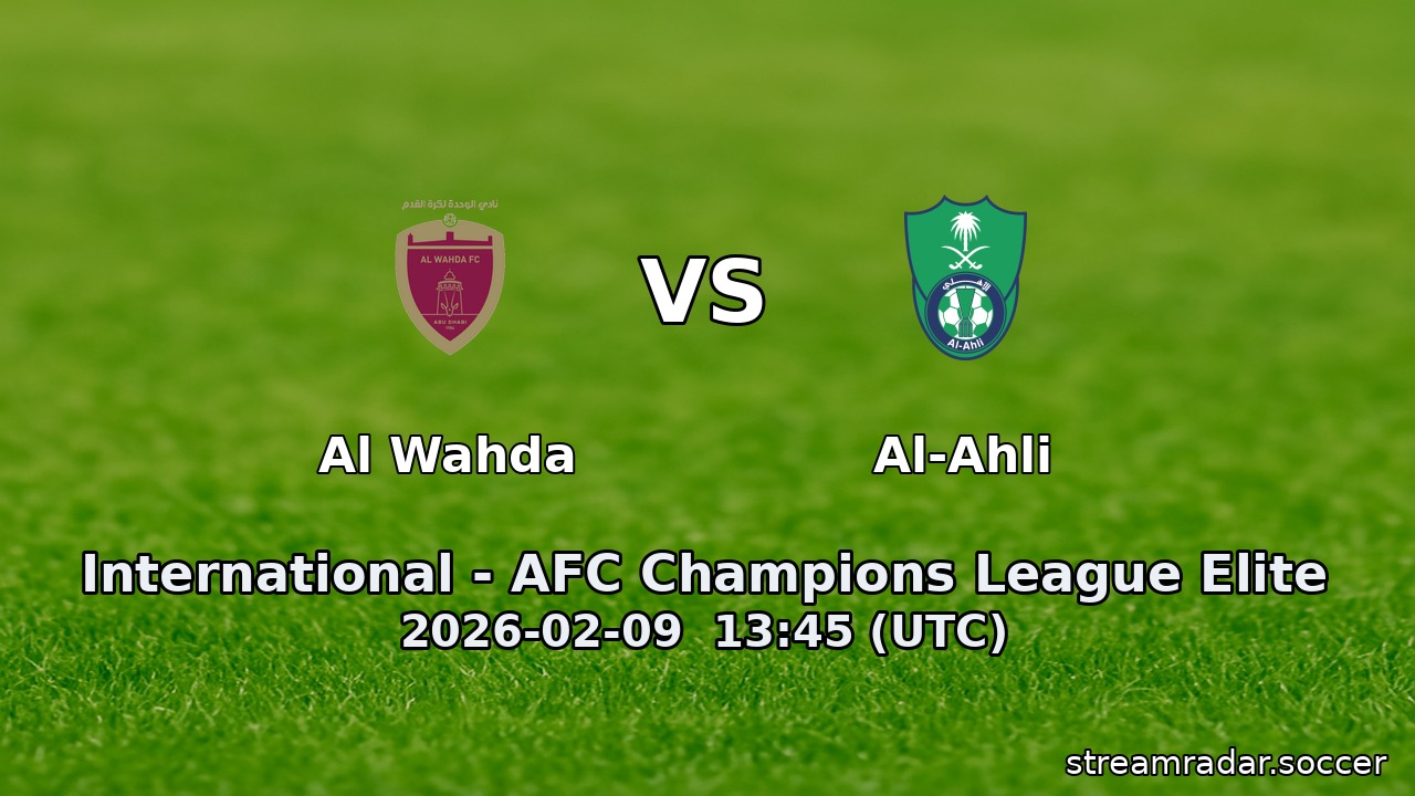 Al Wahda vs Al-Ahli