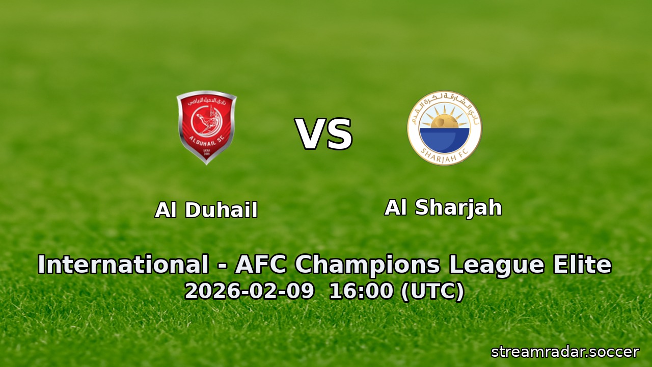 Al Duhail vs Al Sharjah