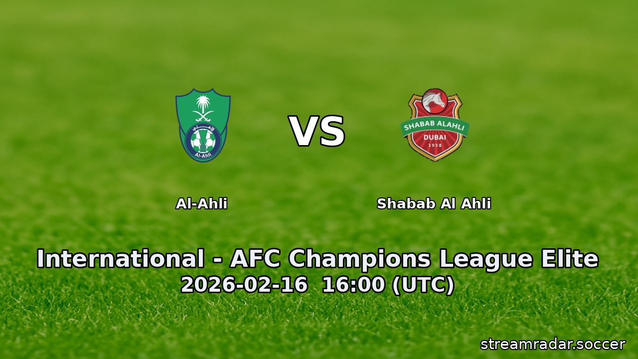 Al-Ahli vs Shabab Al Ahli