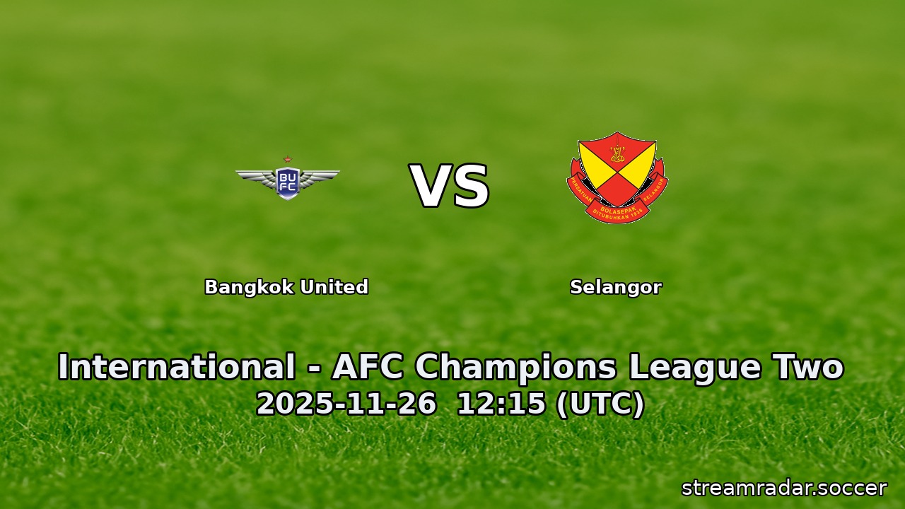 Bangkok United vs Selangor