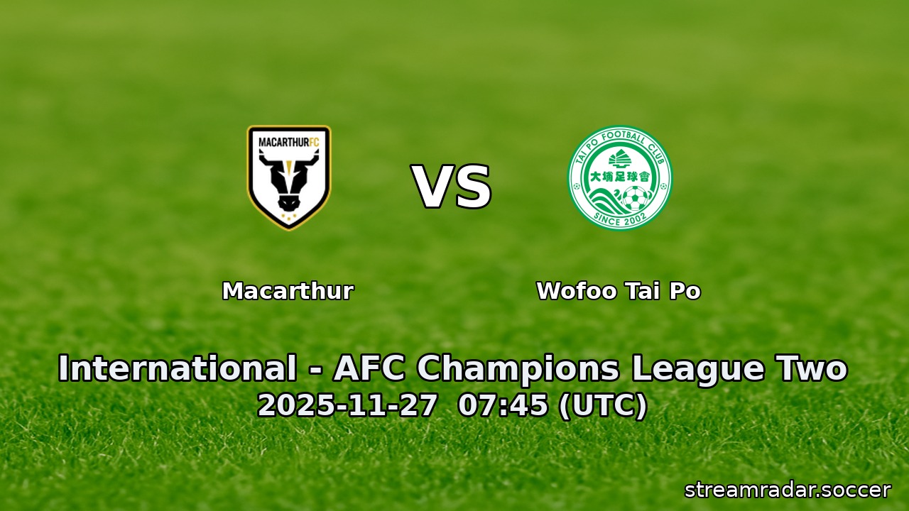 Macarthur vs Wofoo Tai Po