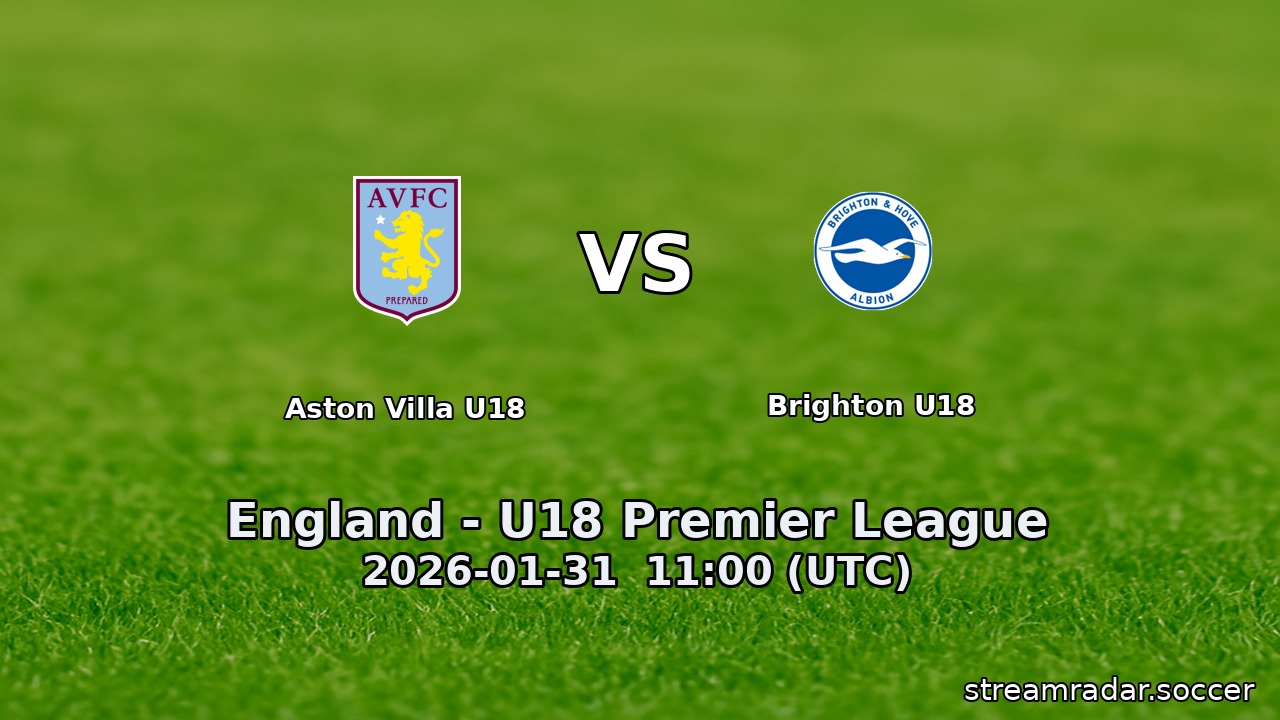 Aston Villa U18 vs Brighton U18