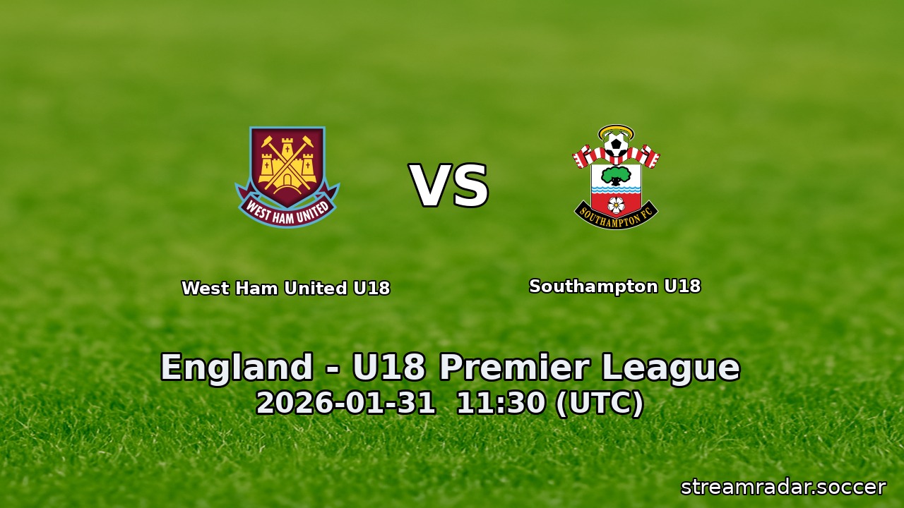 West Ham United U18 vs Southampton U18