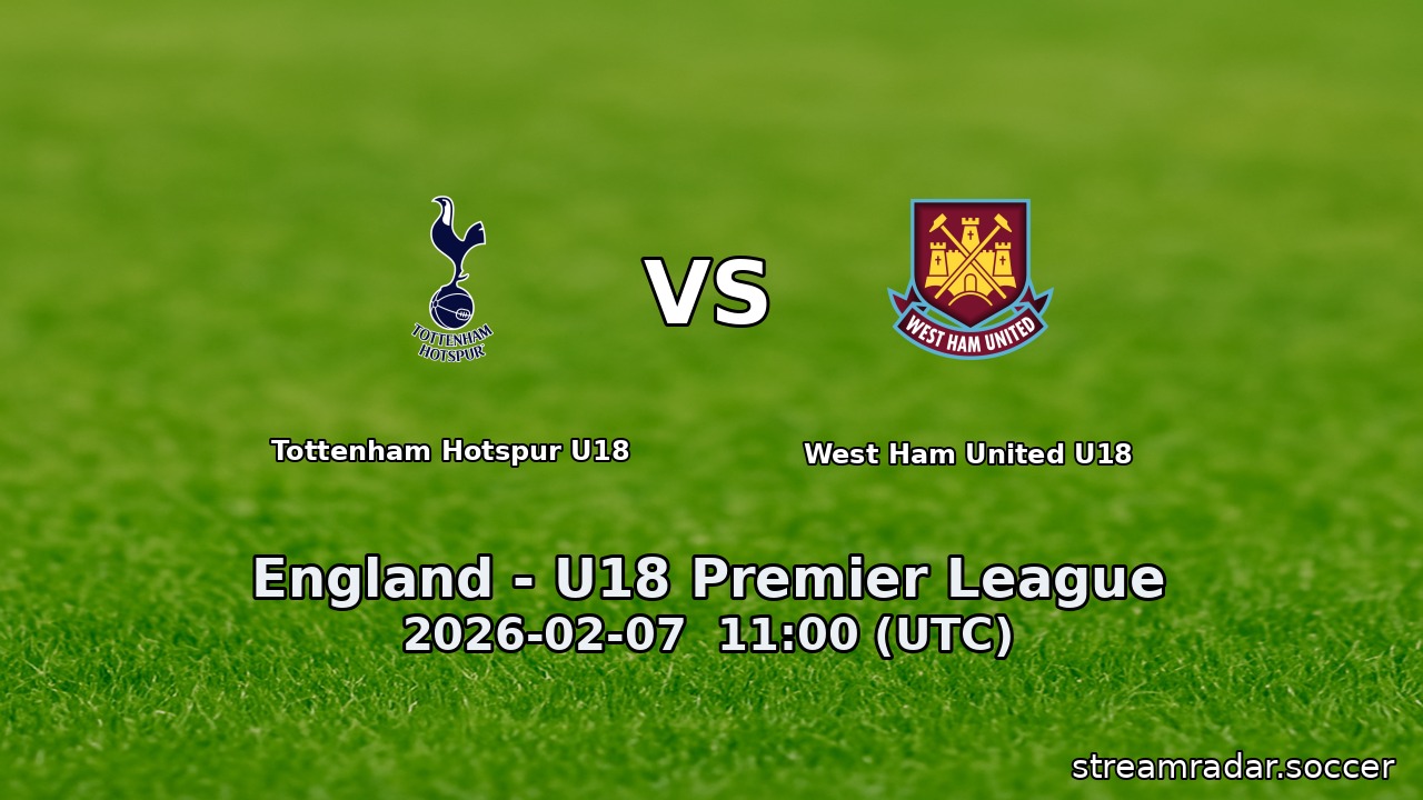 Tottenham Hotspur U18 vs West Ham United U18