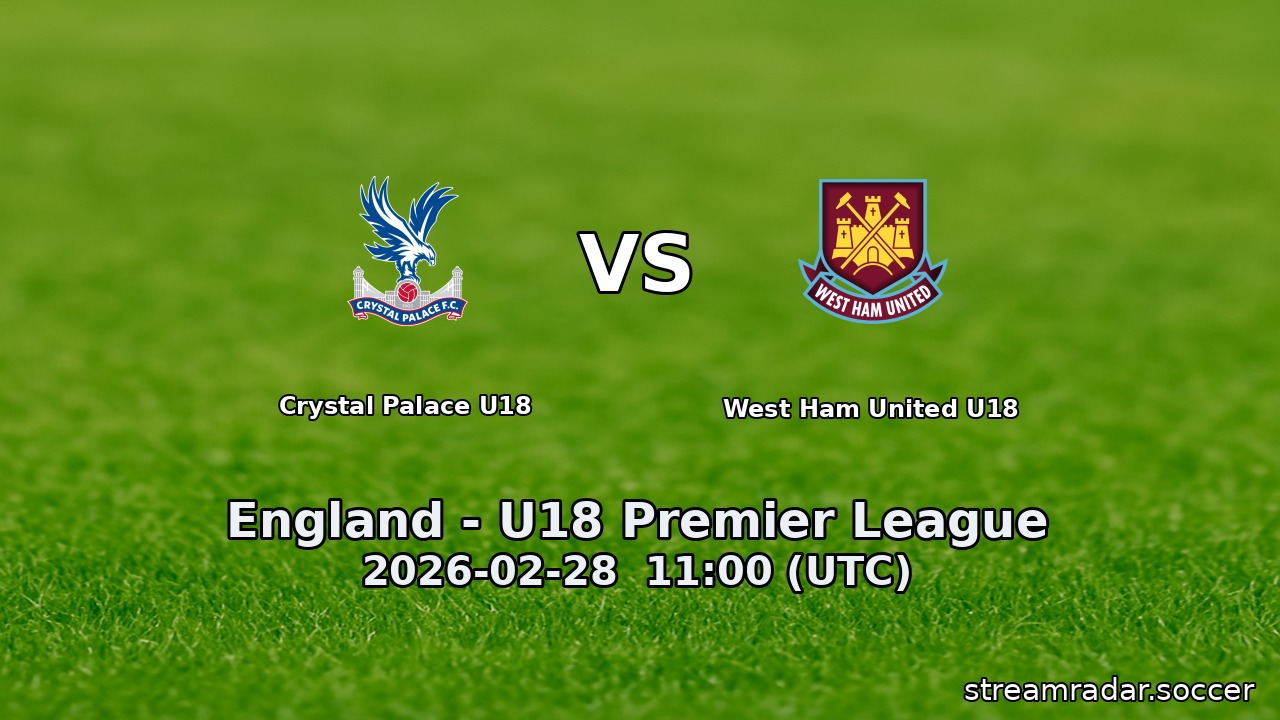 Crystal Palace U18 vs West Ham United U18