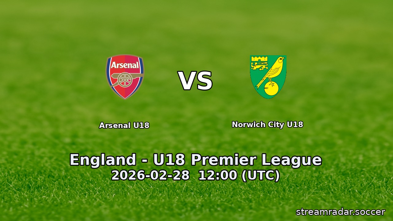 Arsenal U18 vs Norwich City U18