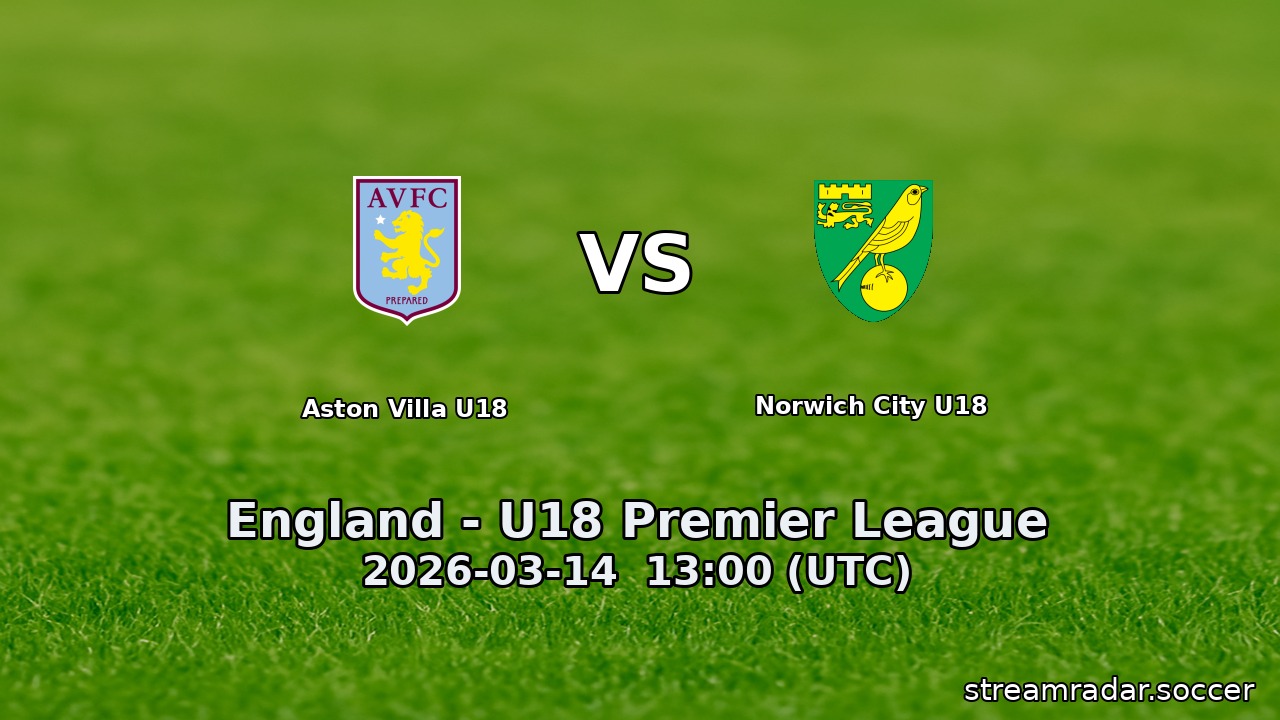 Aston Villa U18 vs Norwich City U18