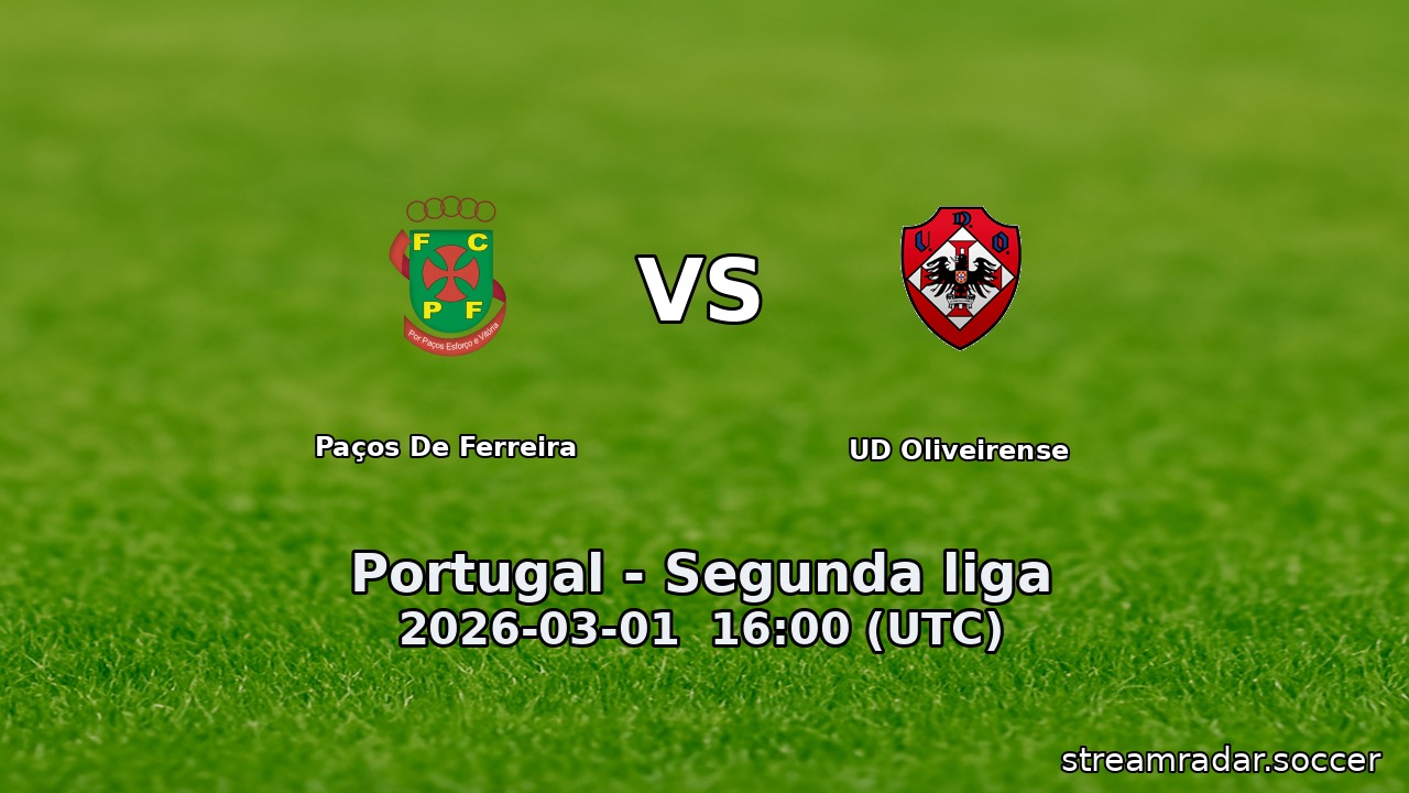 Paços De Ferreira vs UD Oliveirense