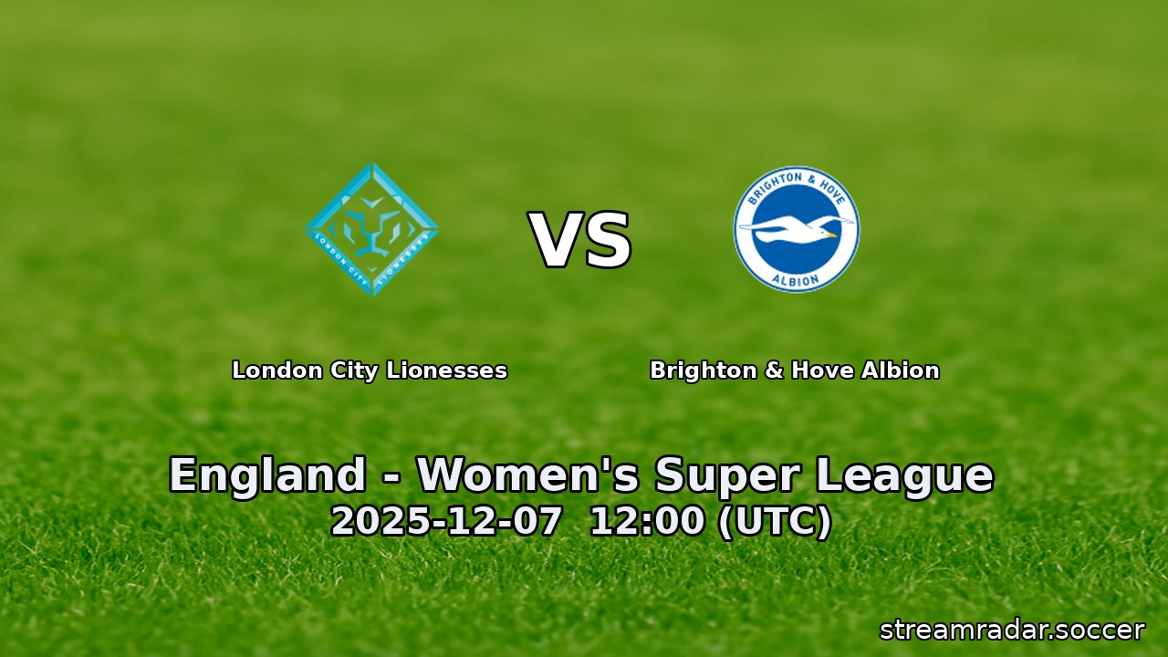 London City Lionesses vs Brighton & Hove Albion