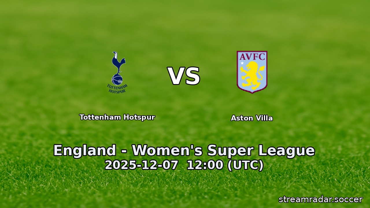 Tottenham Hotspur vs Aston Villa
