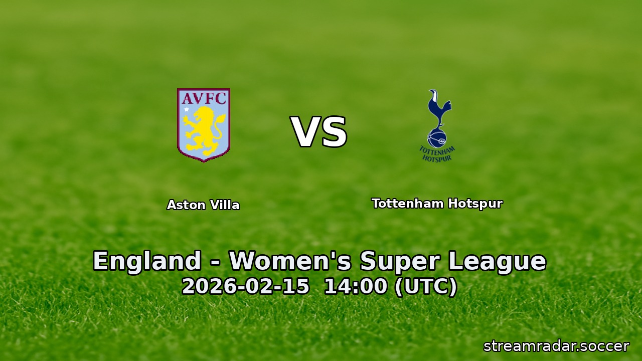Aston Villa vs Tottenham Hotspur