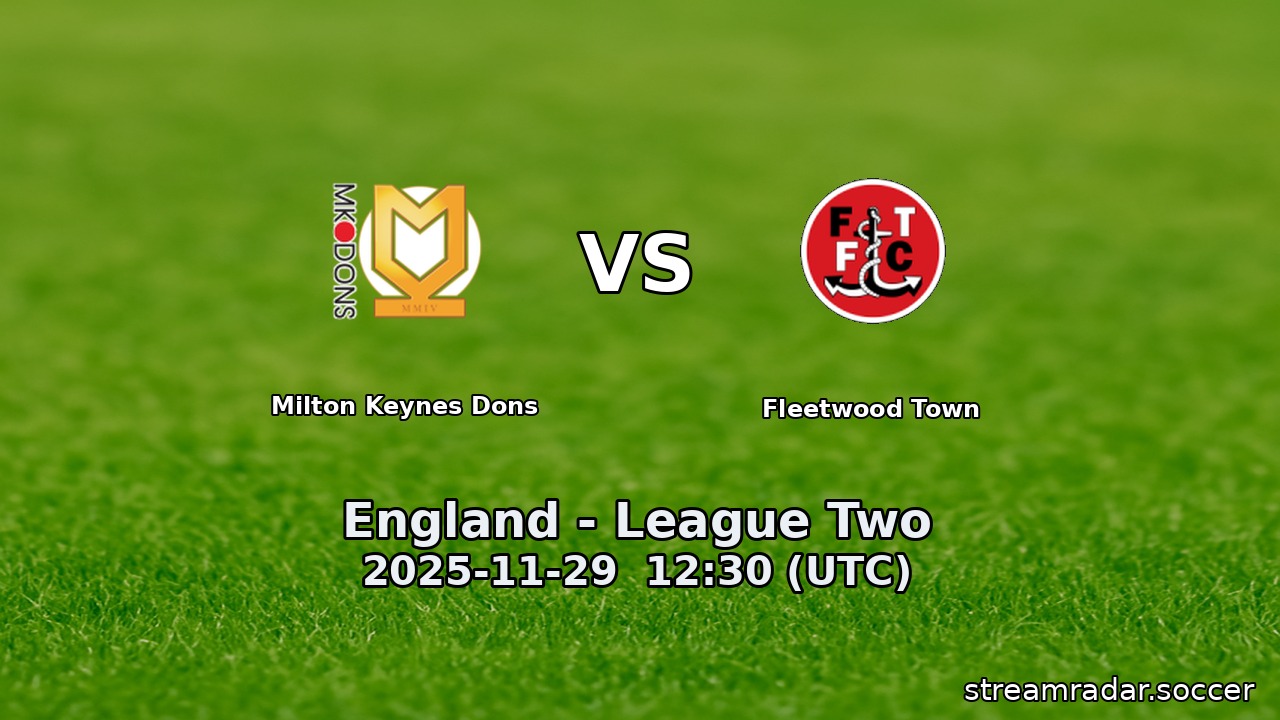 Milton Keynes Dons vs Fleetwood Town