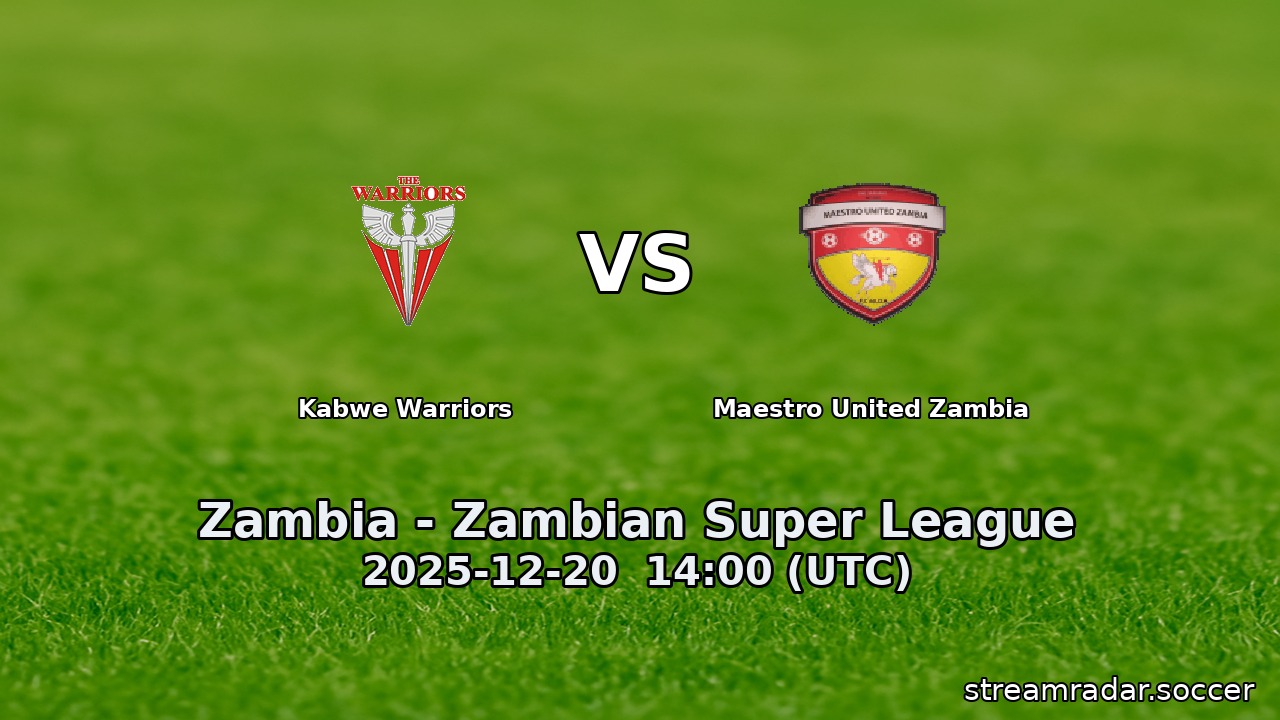 Kabwe Warriors vs Maestro United Zambia