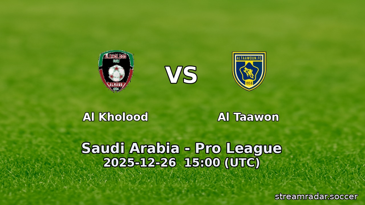 Al Kholood vs Al Taawon