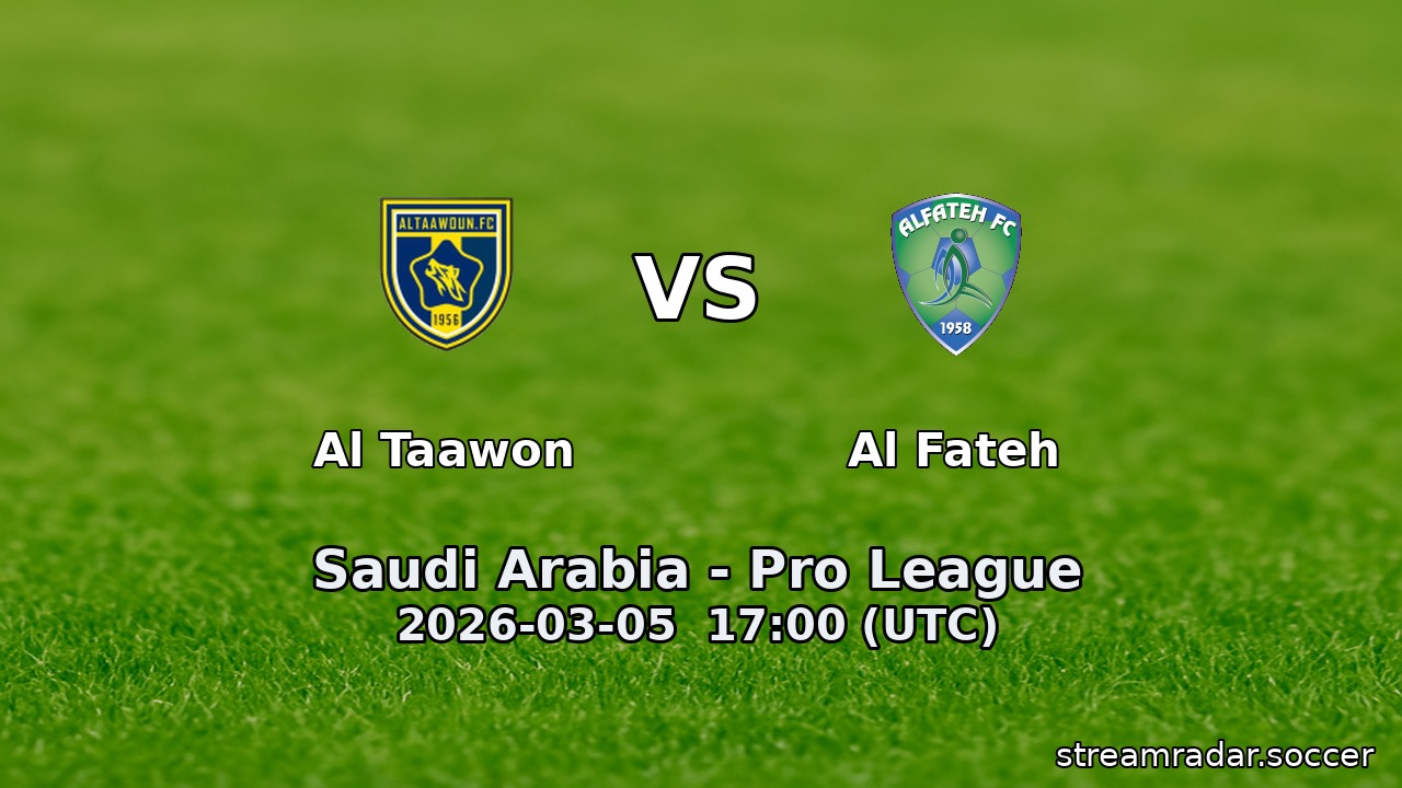 Al Taawon vs Al Fateh