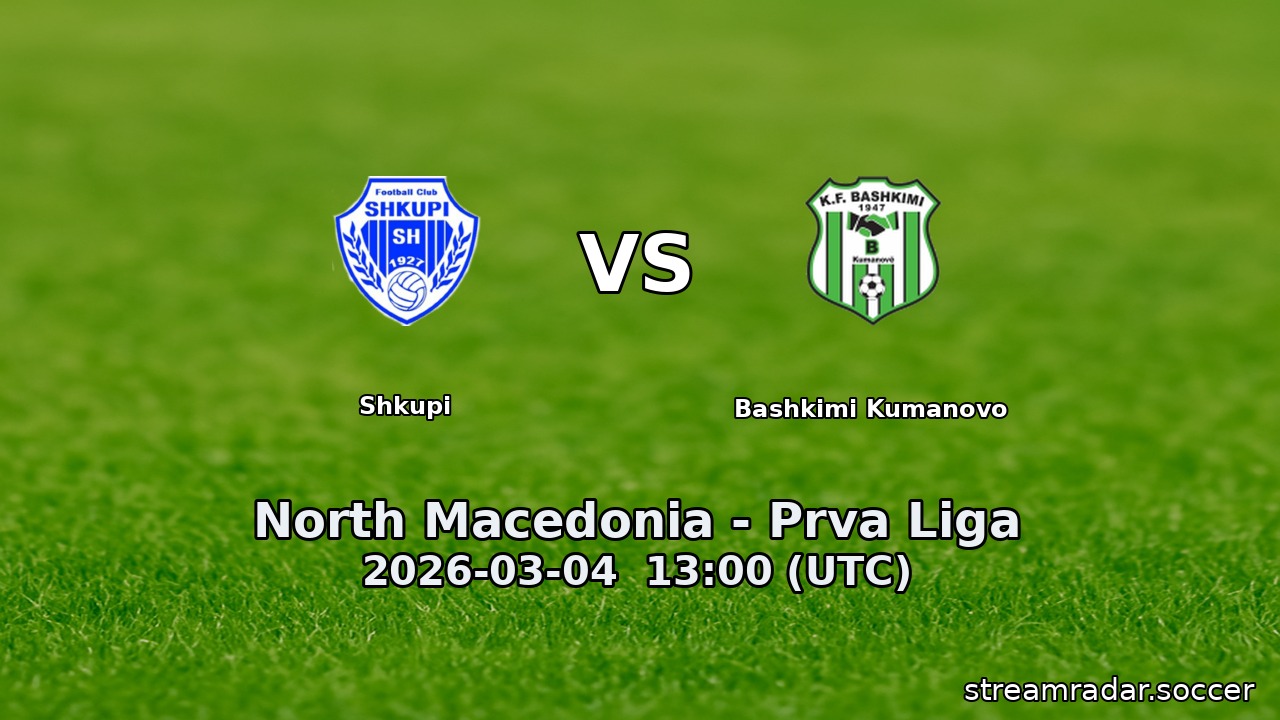 Shkupi vs Bashkimi Kumanovo