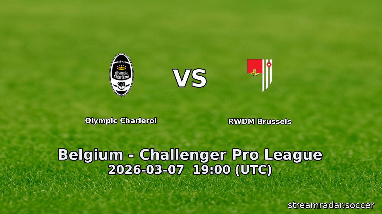 Olympic Charleroi vs RWDM Brussels