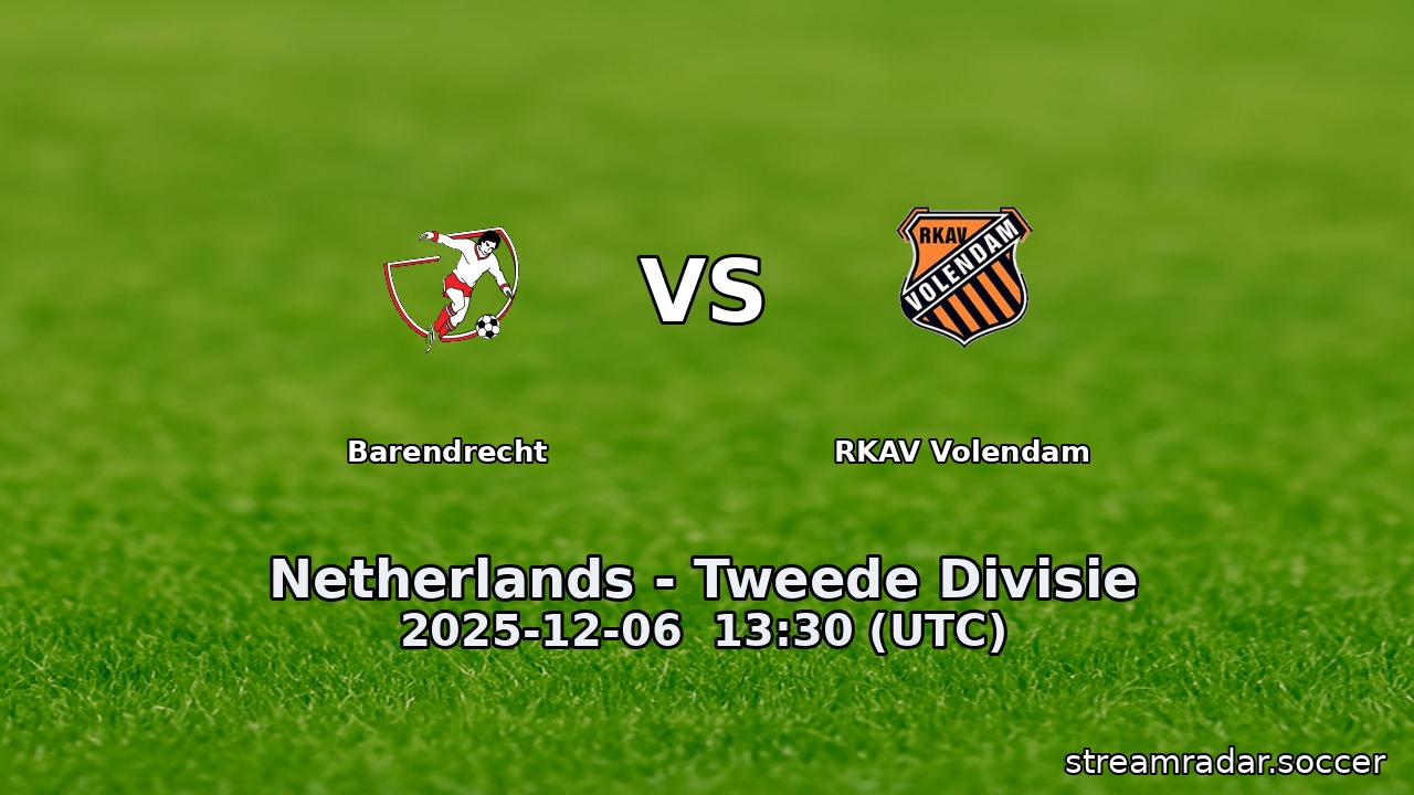 Barendrecht vs RKAV Volendam