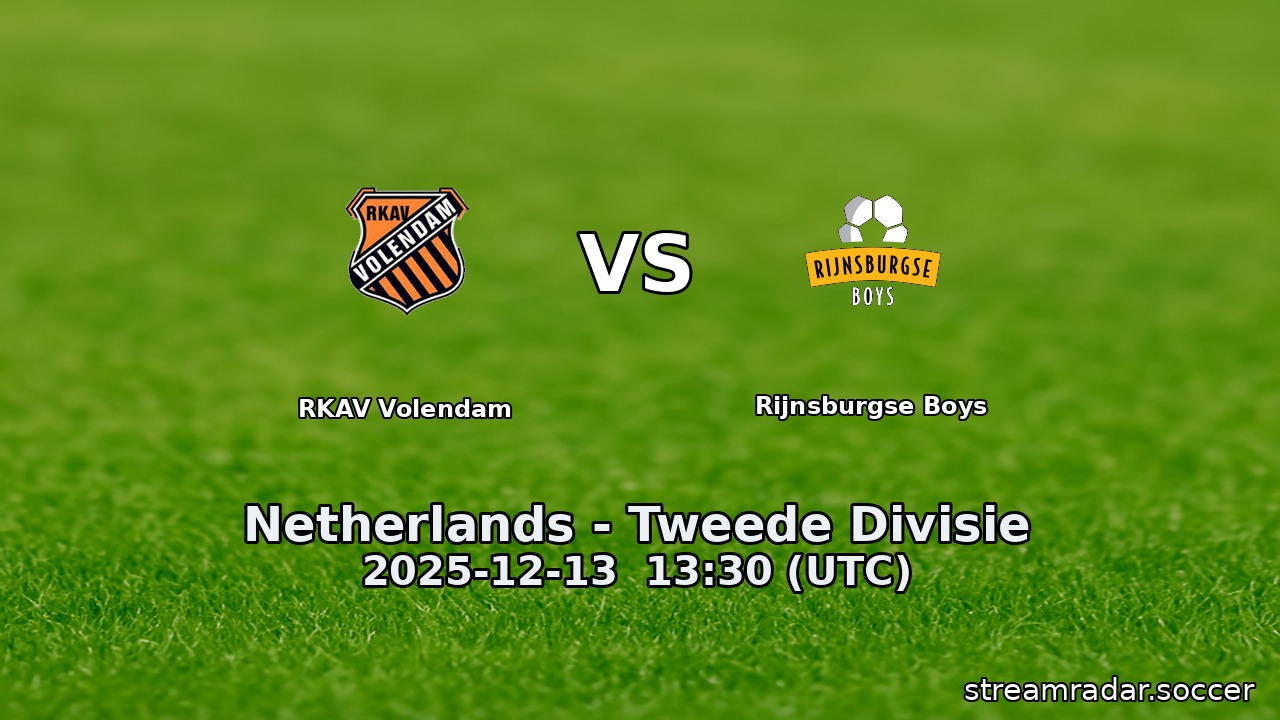 RKAV Volendam vs Rijnsburgse Boys