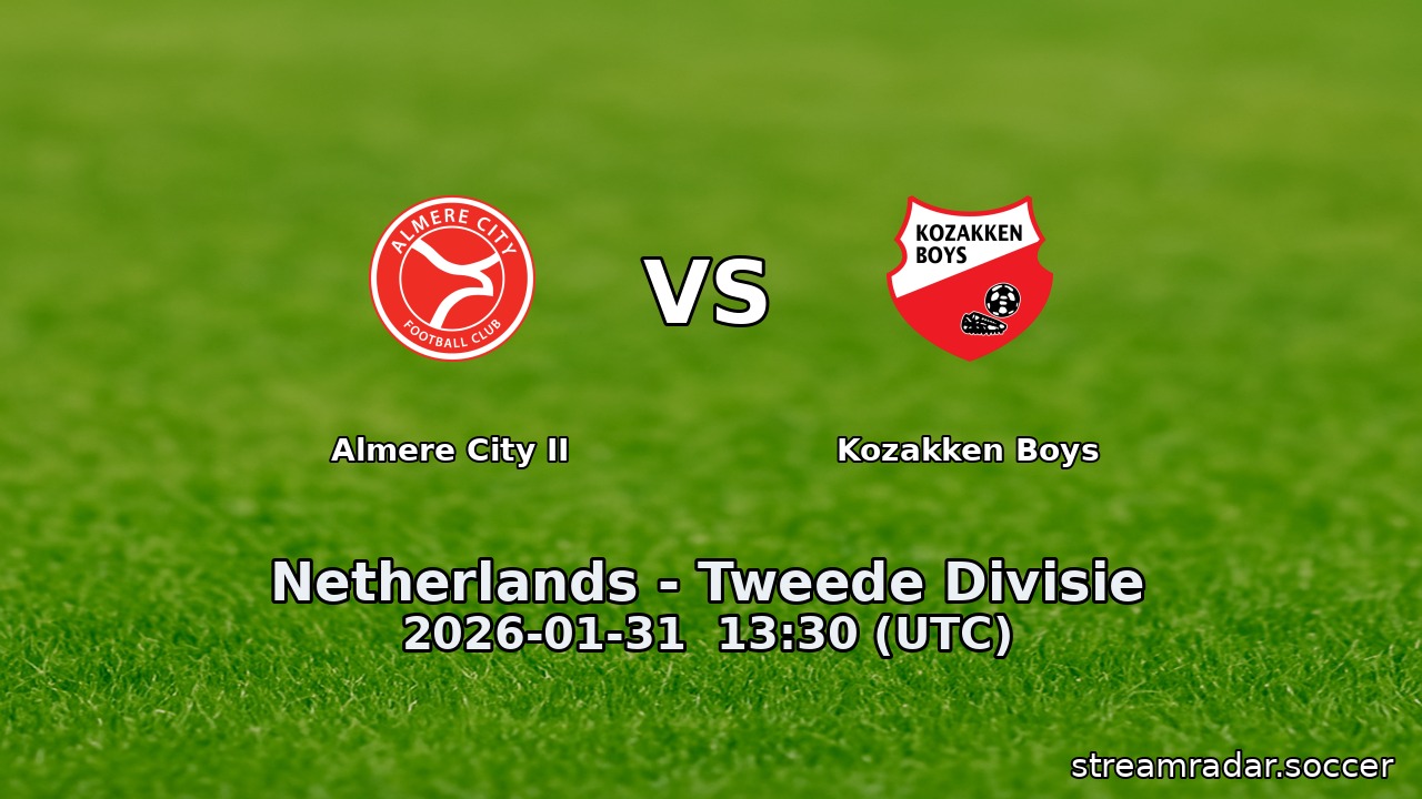 Almere City II vs Kozakken Boys